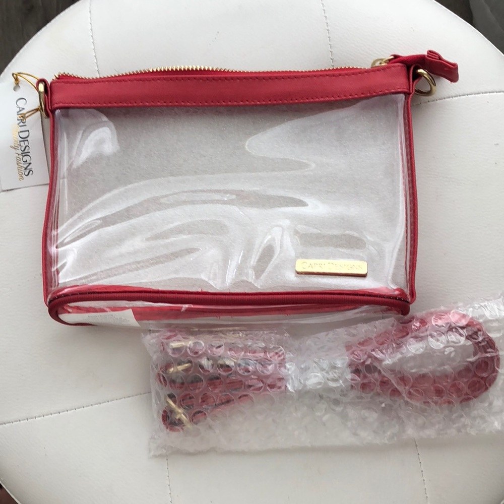 Capri Boutique Red Clear Crossbody NWT